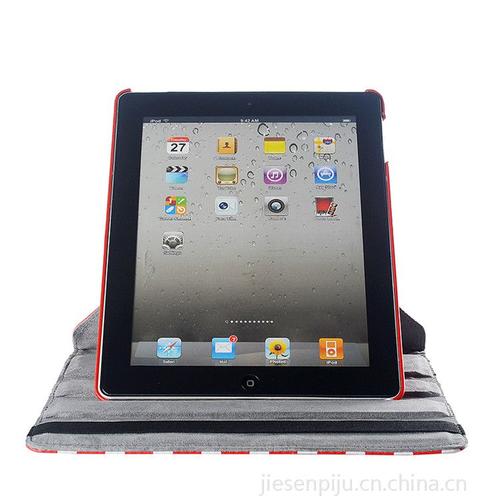 供应深圳专业皮套工厂 ipad2苹果电脑ipad3/4波点保护套多色旋转皮套